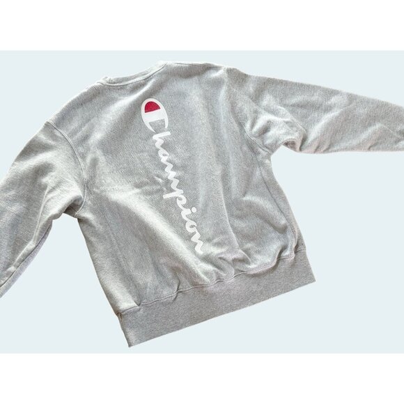 Vintage CHAMPION Sweatshirt 90s / 2000s Grey Logo Size Medium - Picture 5 of 8